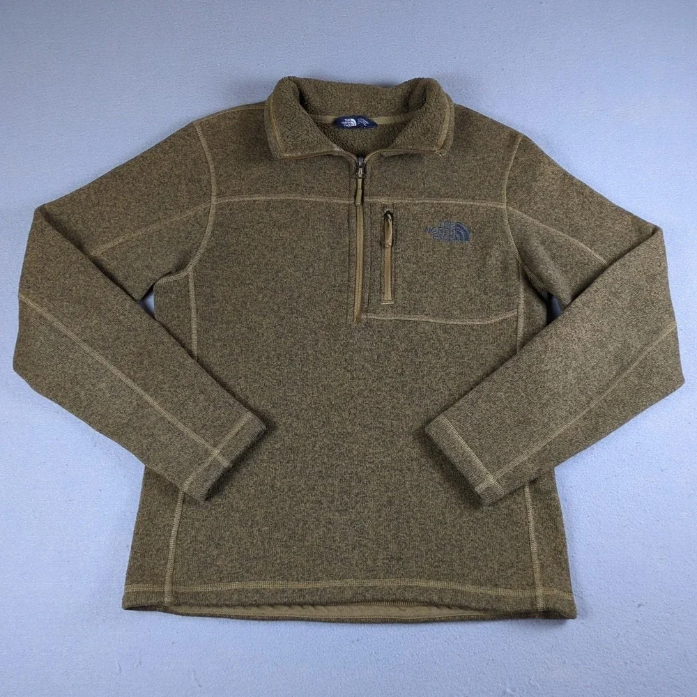 The North Face Gordon Lyons 1/4 Zip Jacket Mens Small Brown Pullover Sweater